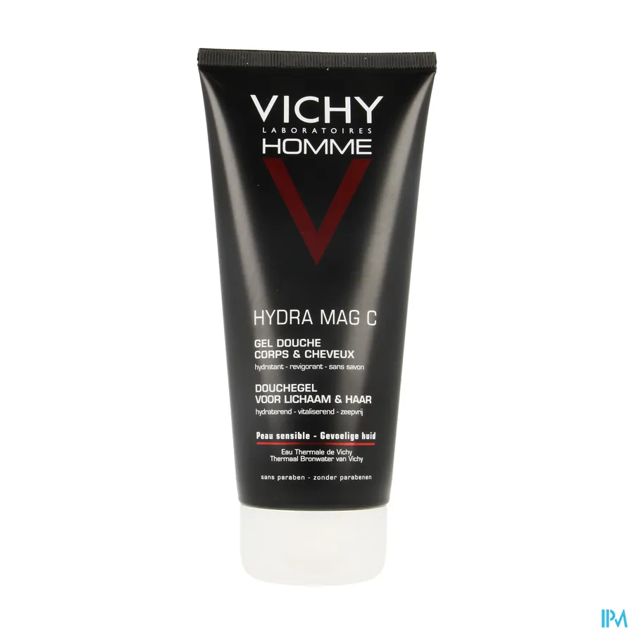 packshot van Vichy Homme Hydra Mag C Douchegel voor Lichaam en Haar 200 ml