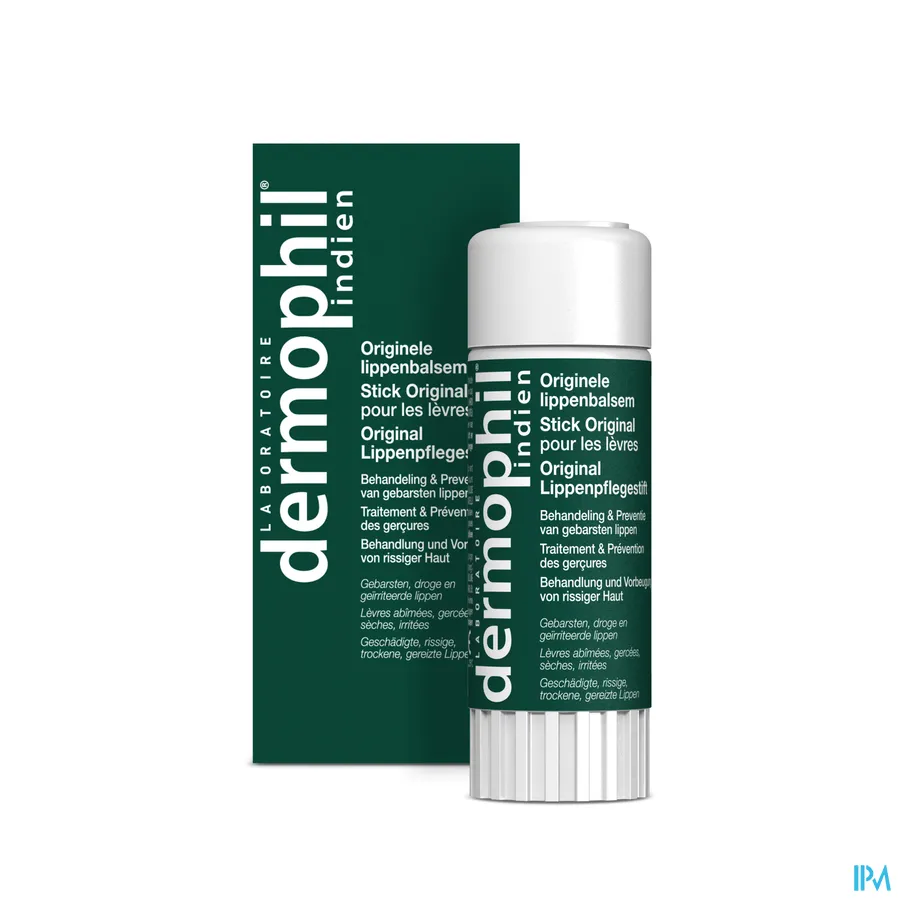 productshot van Dermophil Indien Originele Lippenstick Stick 3,5g