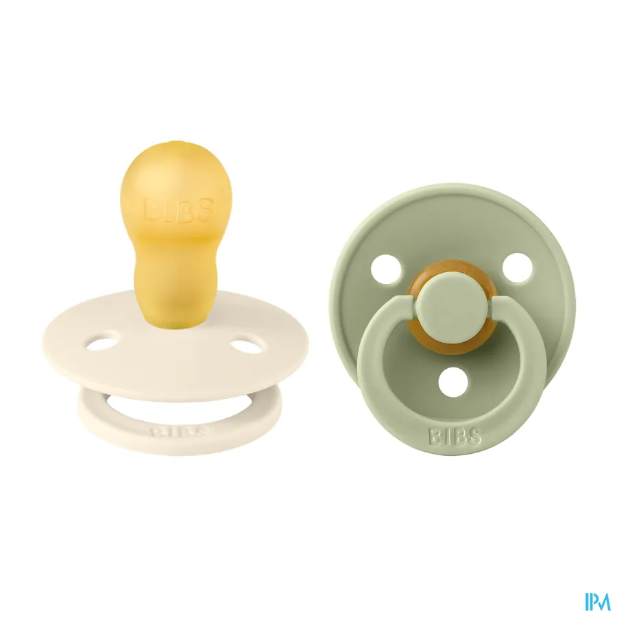 packshot van Bibs Fopspeen Duo Sage/Ivory 18+ 2 stuks