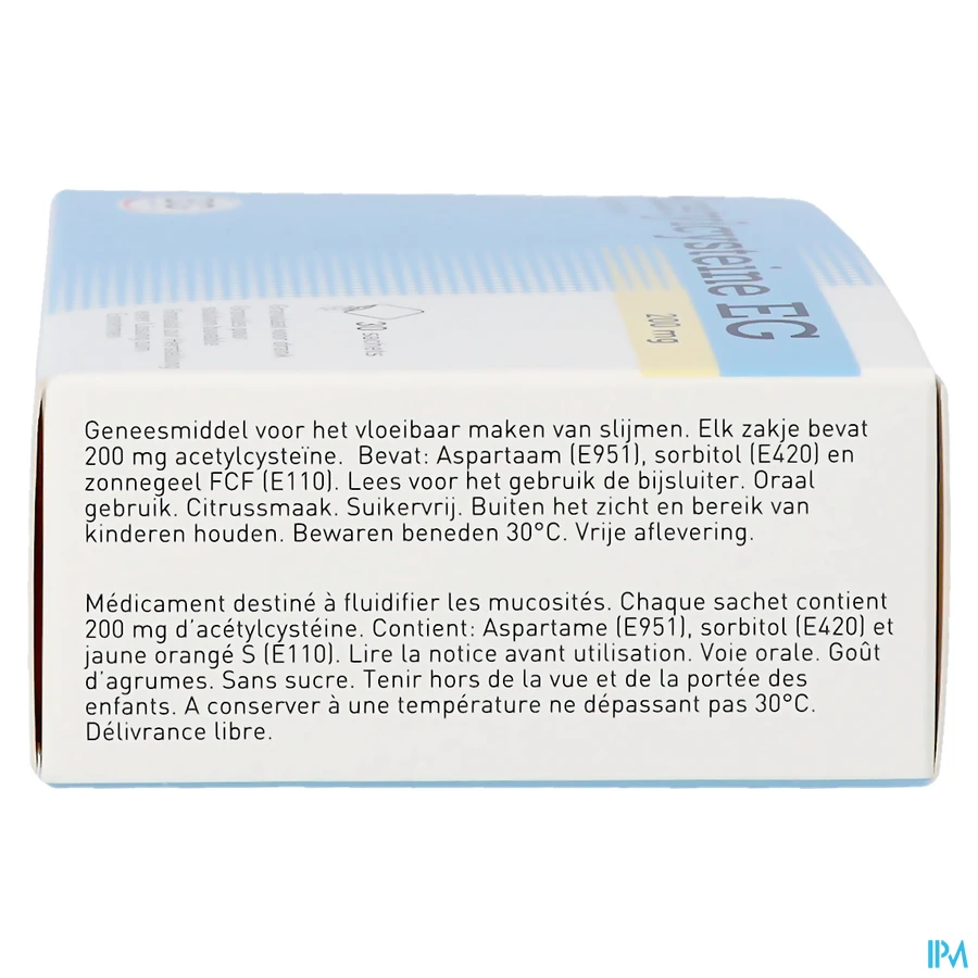 packshot van Acetylcysteïne EG 200 mg 30 Zakjes