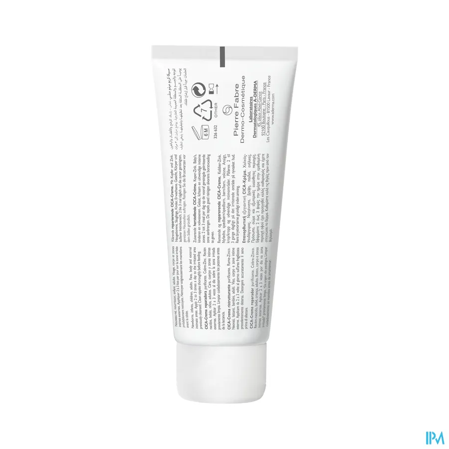 productshot van Aderma Dermalibour + Herstellende CICA-Crème 100 ml