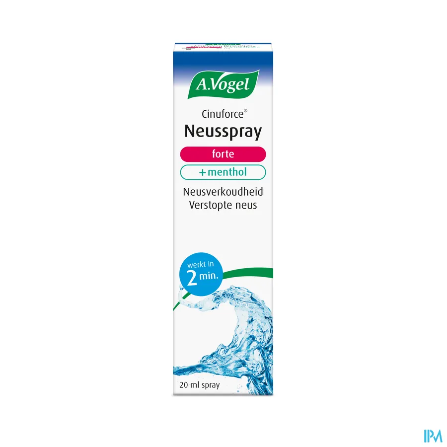 packshot van A. Vogel Cinuforce Neusspray Forte met Menthol - Sterke Zeezoutoplossing bij Neusverkoudheid en Verstopte Neus 20 ml