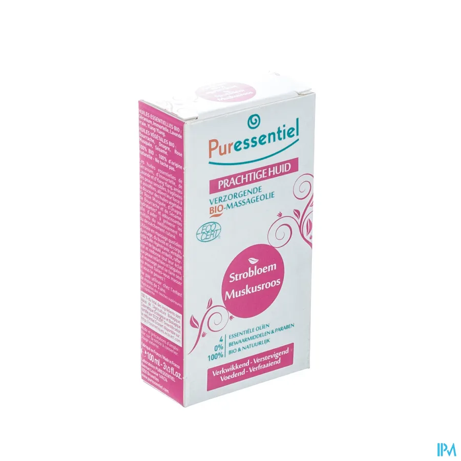 packshot van Puressentiel Bio-Verzorgingsolie Prachtige Huid met Immortelle en Rose Hip 100 ml