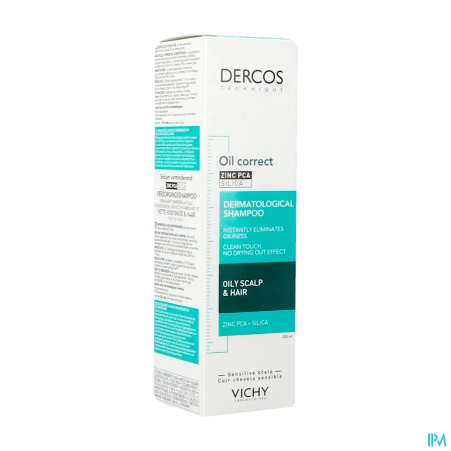 packshot van Vichy Dercos Oil Correct Dermatologische Shampoo 200 ml