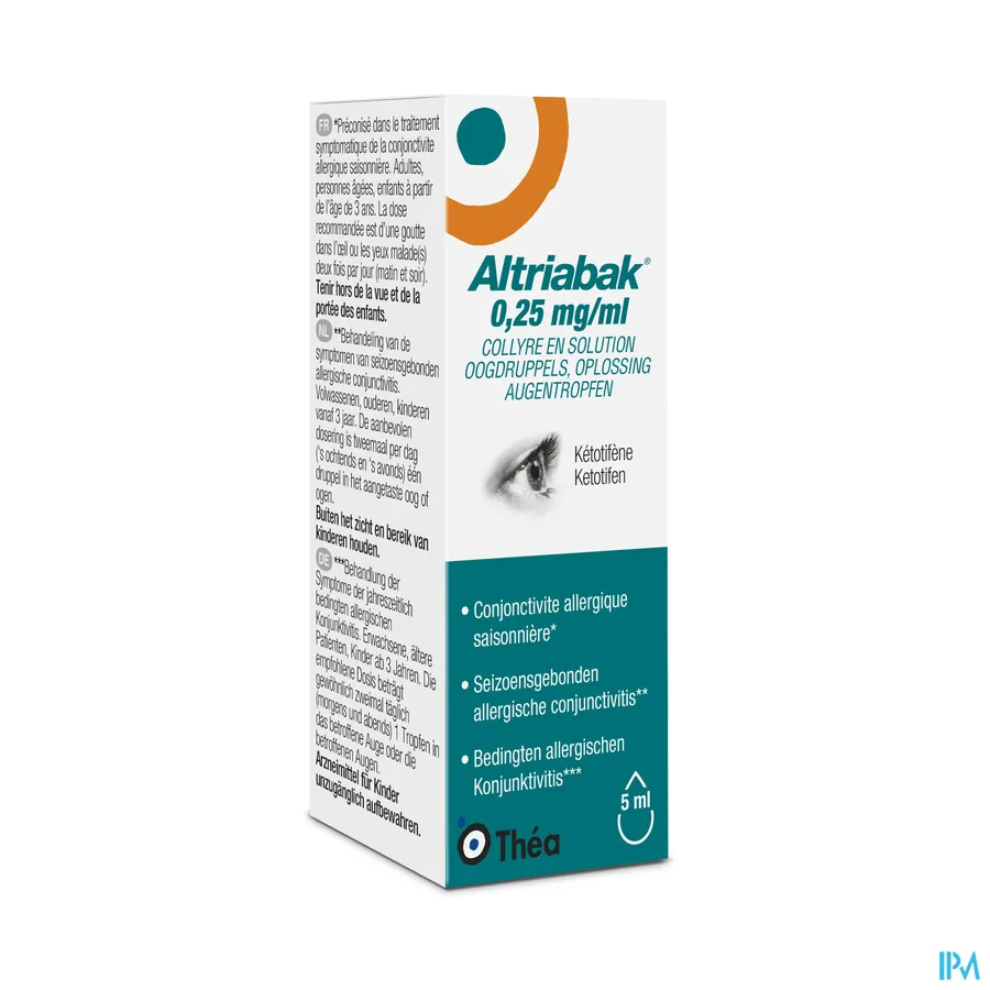 packshot van Altriabak 0,25mg/ml Oogdruppels 5ml