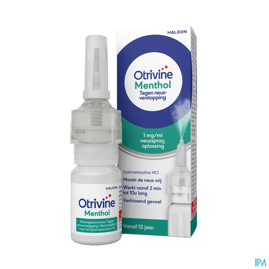 packshot van Otrivine Menthol Neusspray tegen Neusverstopping voor Volwassenen 10 ml