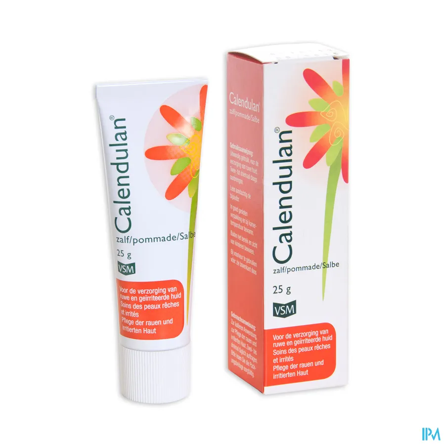 packshot van Calendulan Zalf voor Verzorging van Ruwe en Geïrriteerde Huid 25 g