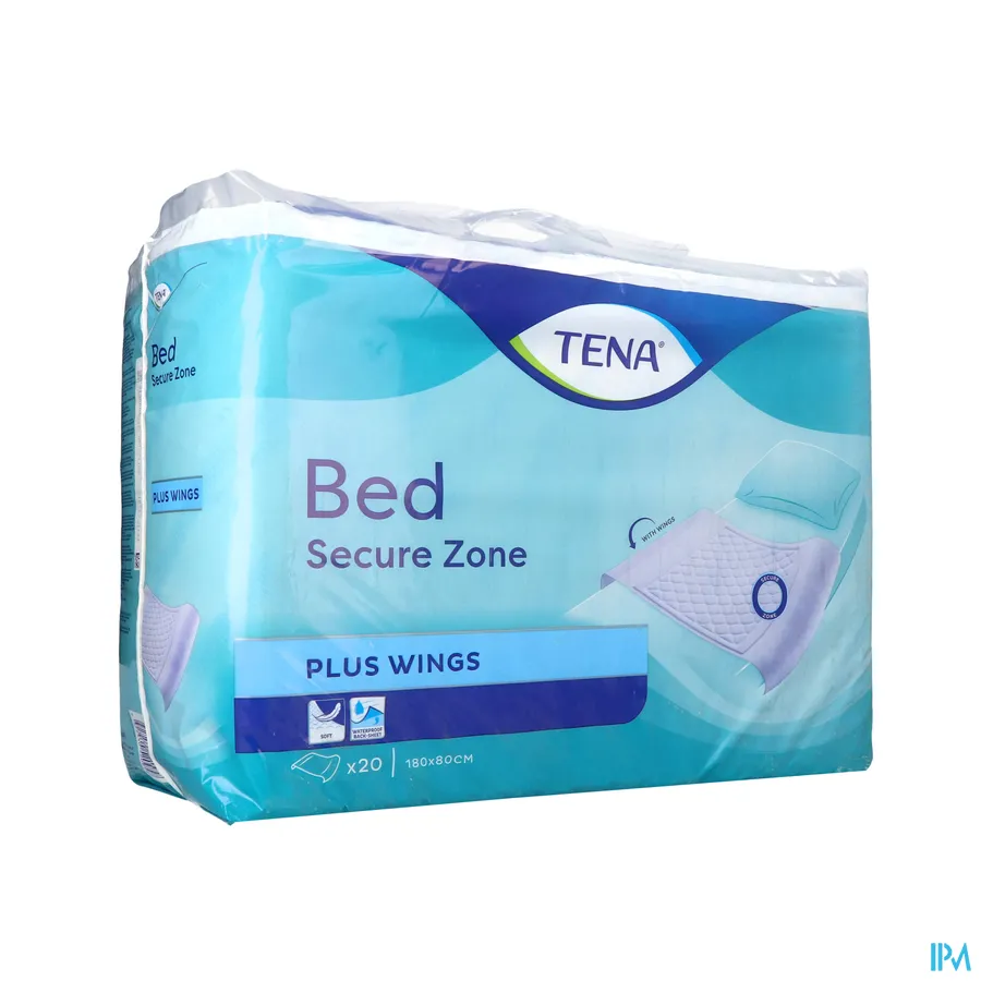 packshot van TENA Bed Secure Zone Plus Wings 80 x 180 cm 20 stuks
