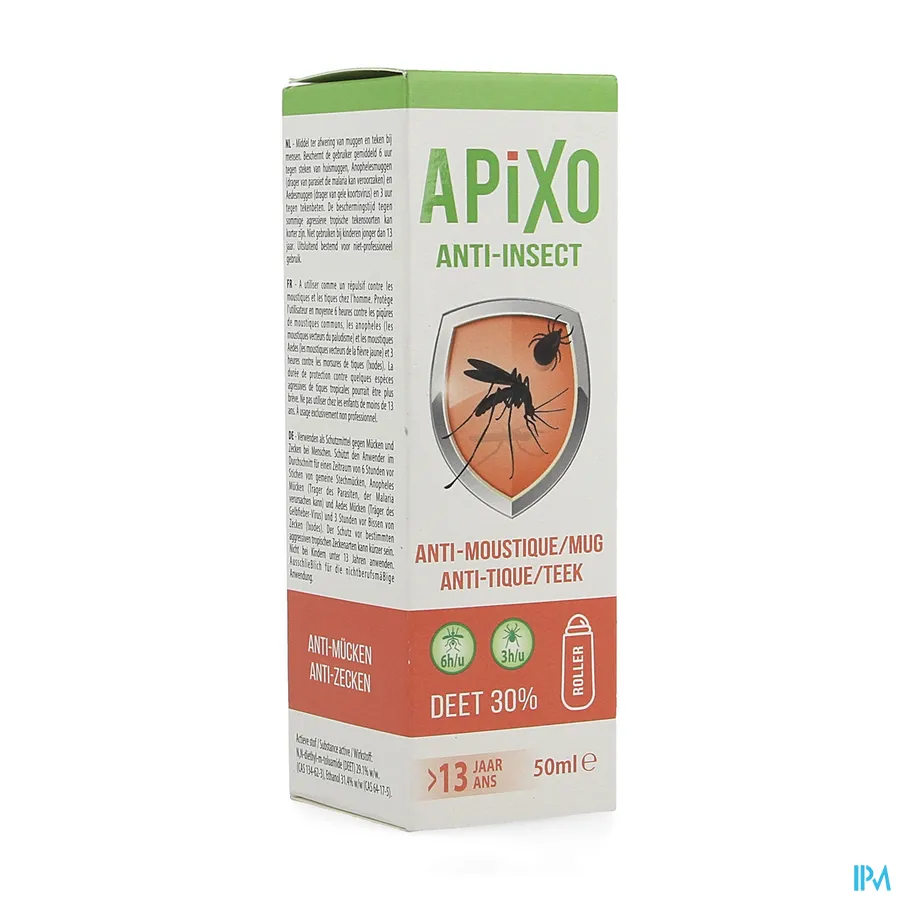 packshot van Apixo Anti-Insect DEET 30% Roller 50 ml
