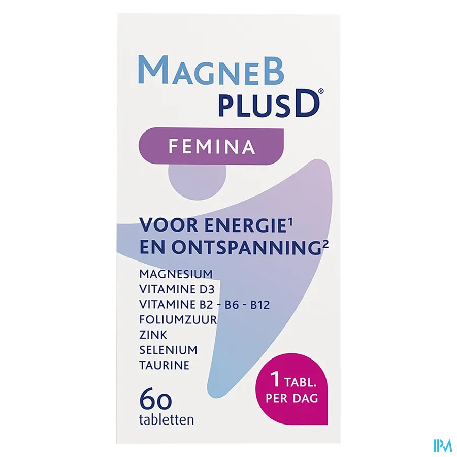 packshot van Magne B plus D Femina 60 Tabletten