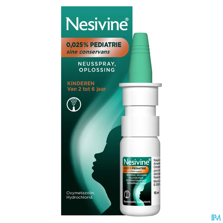 productshot van Nesivine Pediatrie 0,025% Sine Conservans Spray 10 ml