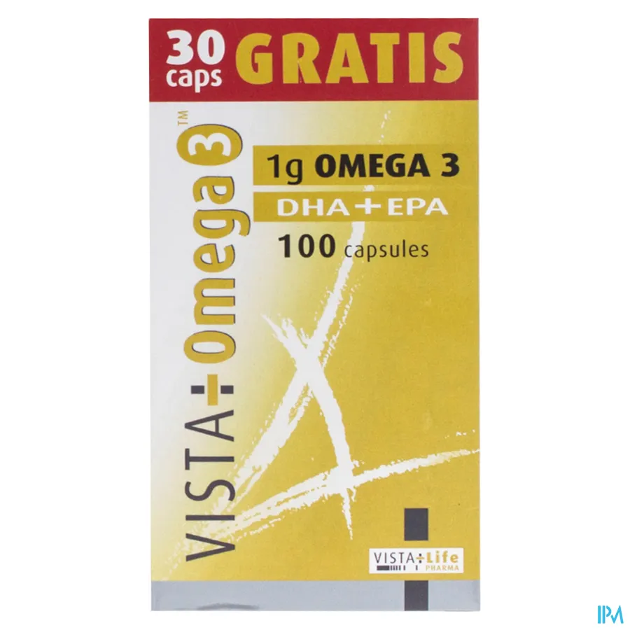 packshot van Vista Omega 3 DHA + EPA 70 caps + 30 caps GRATIS
