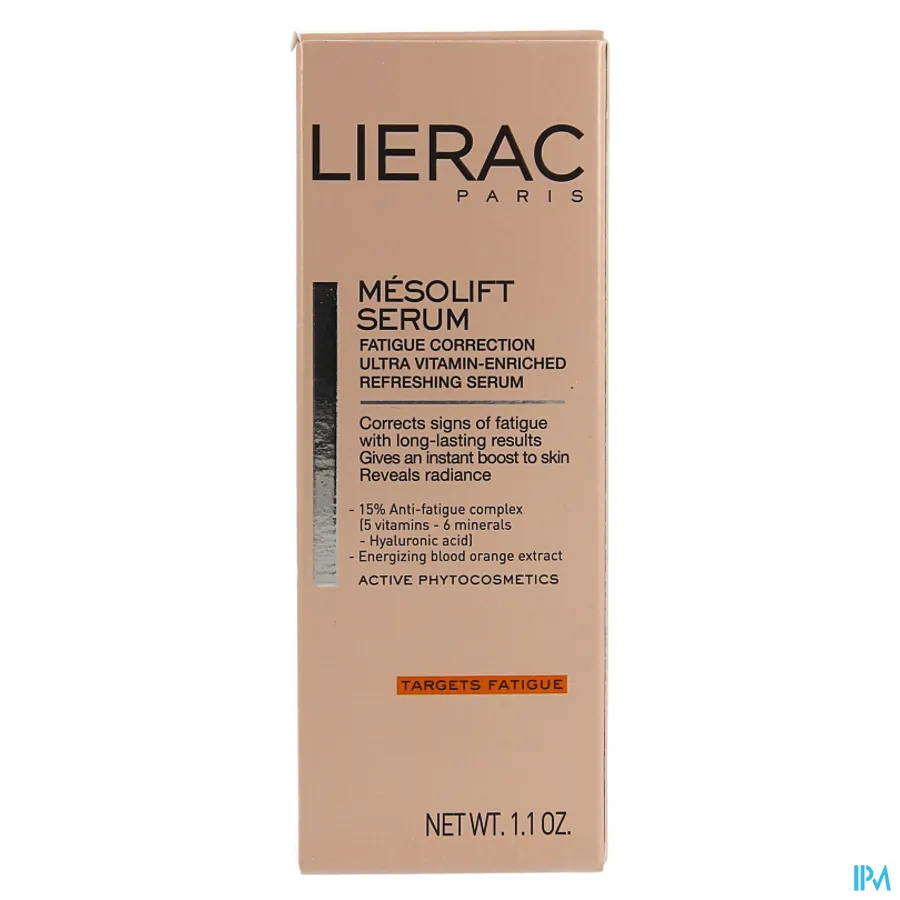 packshot van Lierac Mésolift Serum Vermoeidheidswerend Vitaminerijk Fris Serum voor een Stralende Teint 30 ml