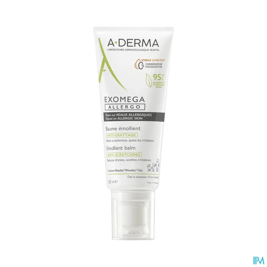 productshot van A-Derma Exomega Allergo Emolliërende Balsem 200 ml