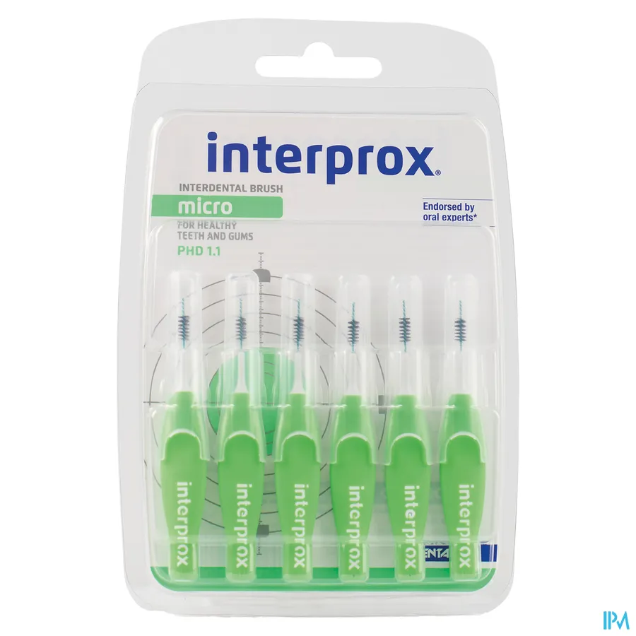 packshot van Interprox Premium Interdentale Borstels Micro 0,9 Groen 6 Stuks