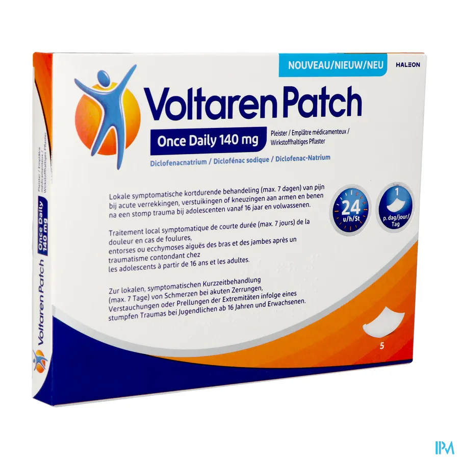 packshot van Voltaren Patch 140mg Once Daily Pleister 5