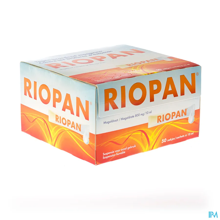 packshot van Riopan tegen Brandend Maagzuur 50 Zakjes