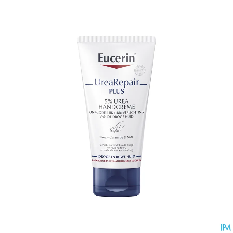 packshot van Eucerin Urea Repair Plus Handcrème 5% Urea zonder Parfum 75 ml