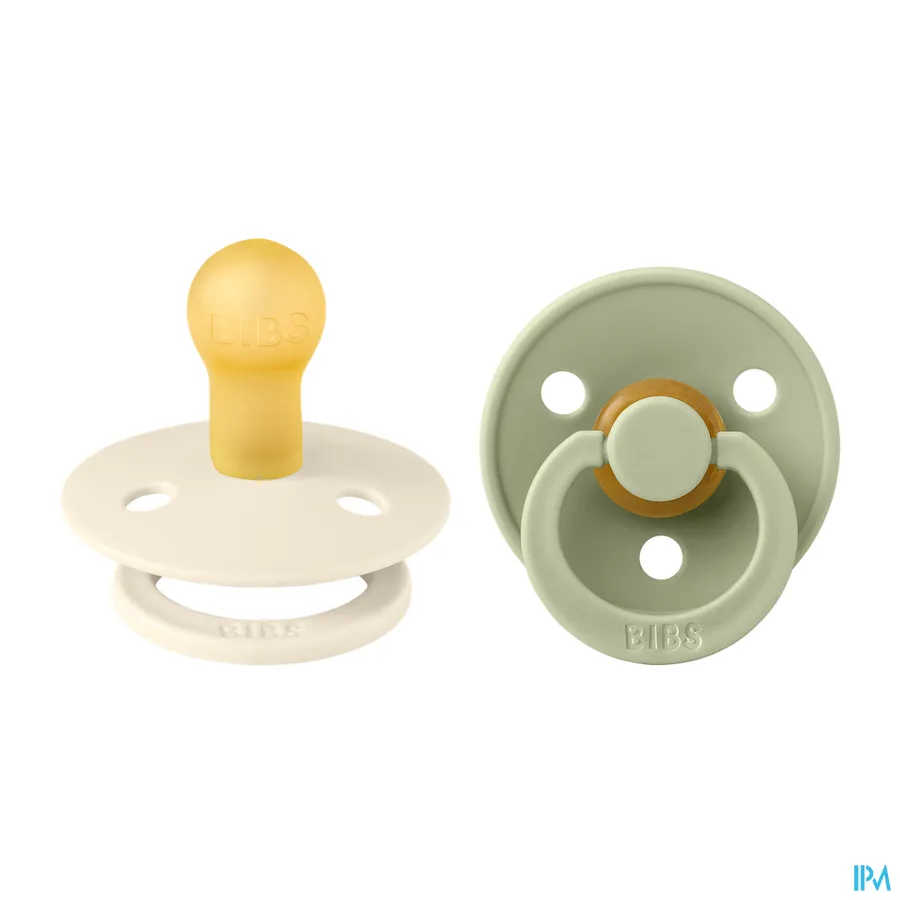 packshot van Bibs Fopspeen Duo Sage/Ivory 0-6 2 stuks