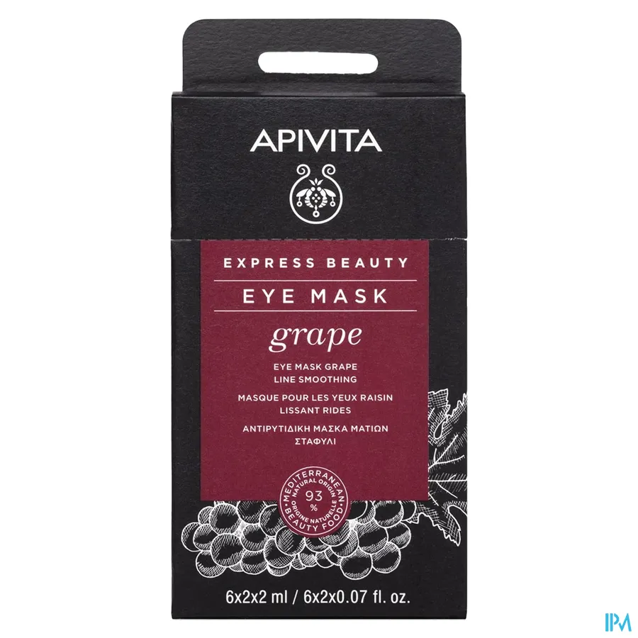 packshot van Apivita Express Beauty Oogmasker Druiven 2 x 2 ml