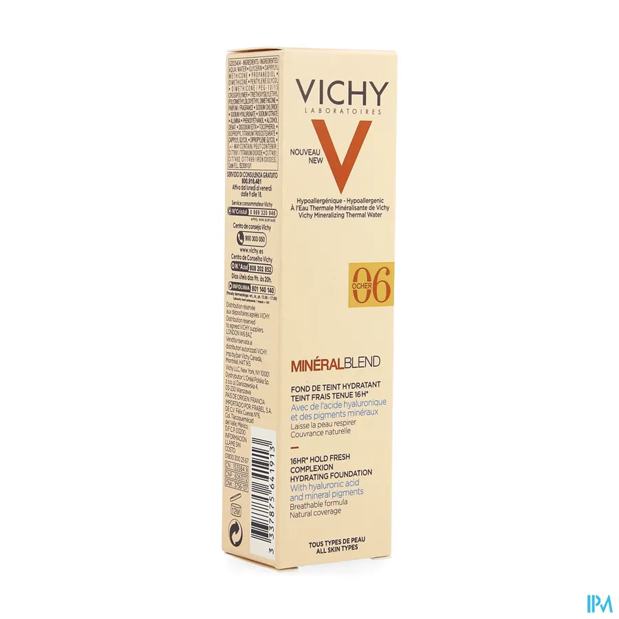 packshot van Vichy Minéralblend Fond De Teint Fluide 06 Ocher 30 ml