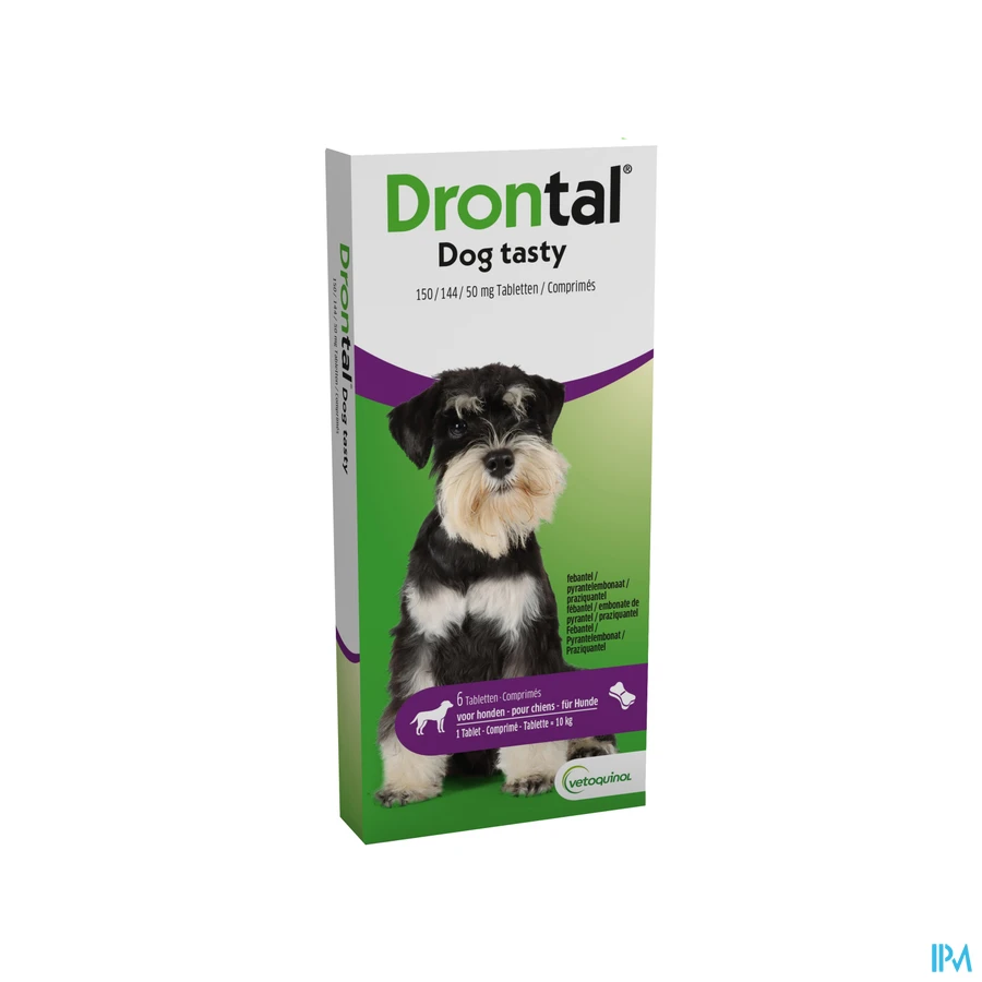 packshot van Drontal Dog Tasty 6 tabletten