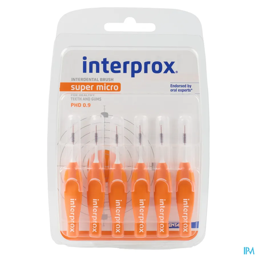 packshot van Interprox Premium Interdentale Borstels Super Micro 0,7 Oranje 6 Stuks