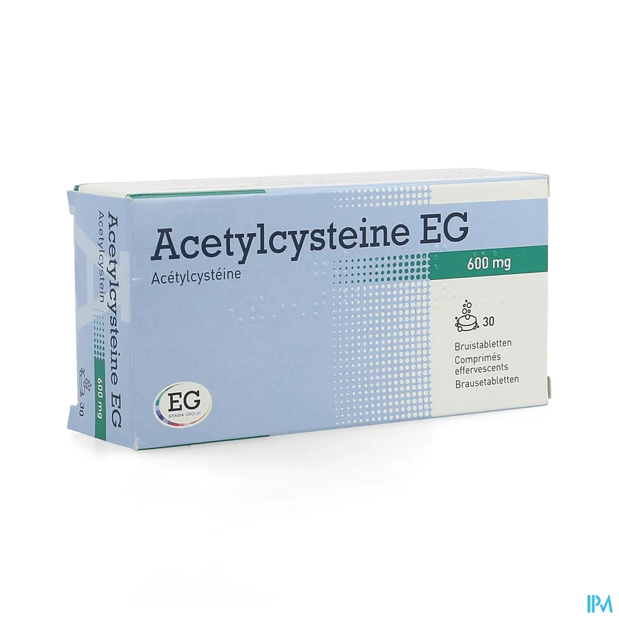 packshot van Acetylcysteïne EG 600 mg 30 Bruistabletten