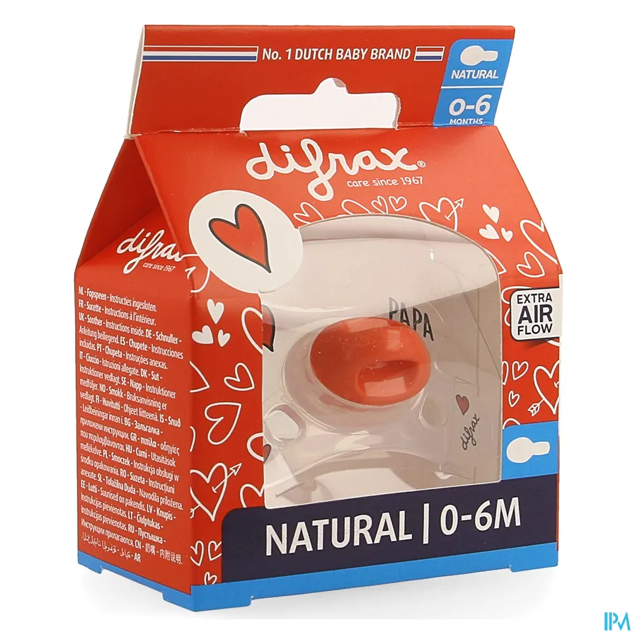 packshot van Difrax Fopspeen Natural 0-6m I Love