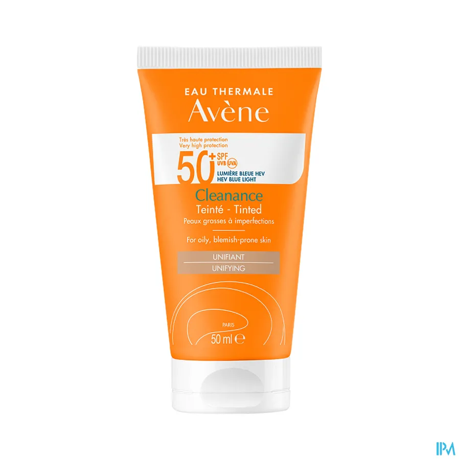 productshot van Avène Cleanance Getinte Zonnefluid SPF 50+ 50 ml