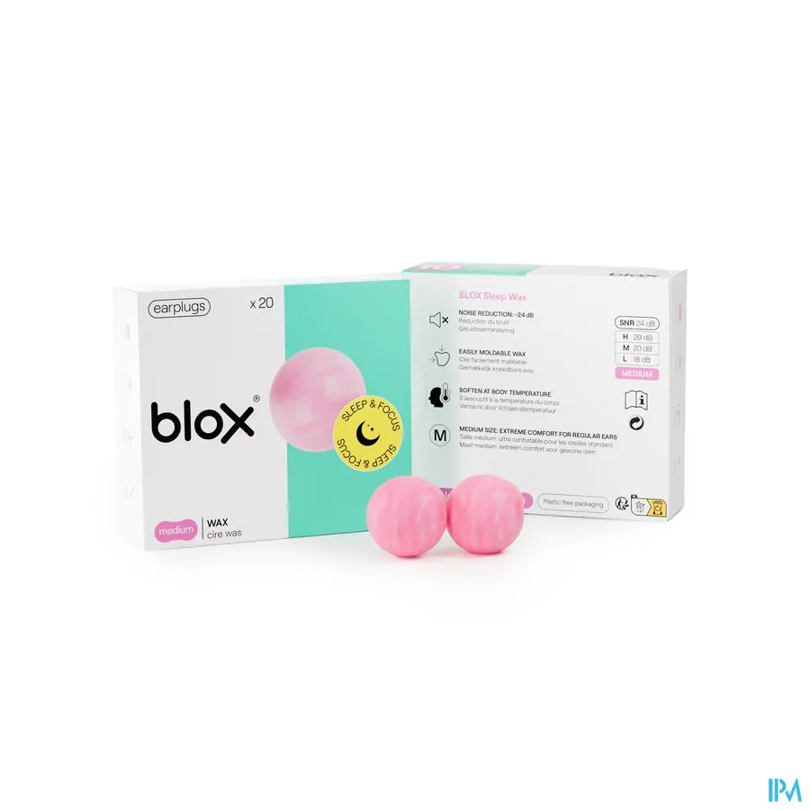 productshot van Blox Oordopjes Met Natuurlijke Was 10 paar