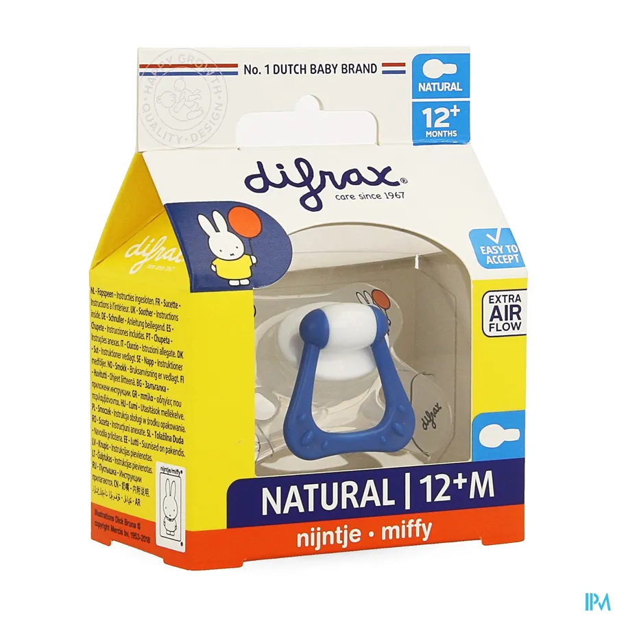packshot van Difrax Fopspeen Natural 12m+ Nijntje