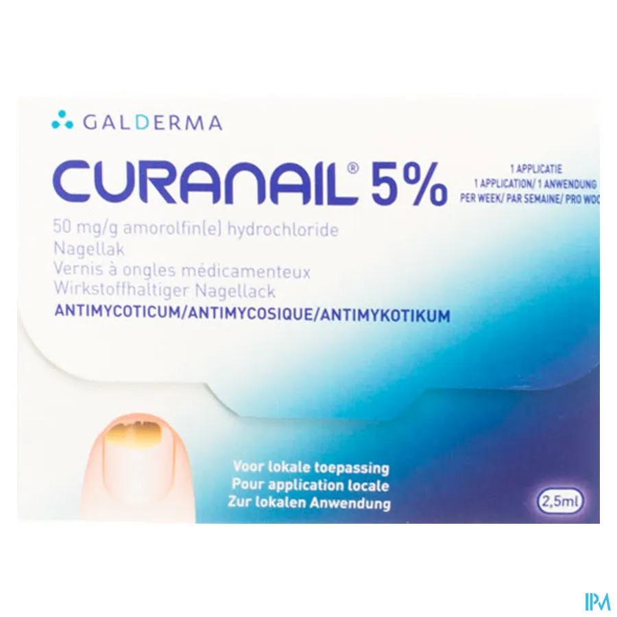 packshot van Curanail 5% Nagellak 2,5 ml