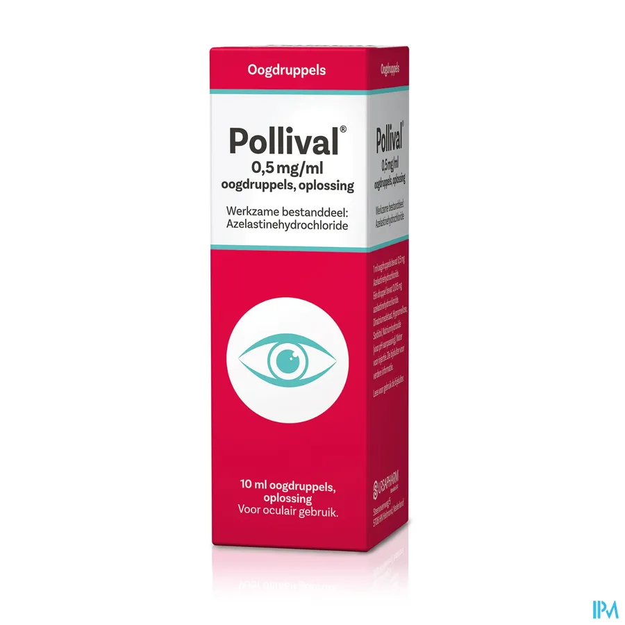 packshot van Pollival 0,5mg/ml Oogdruppels Multidosis Pompfles 10 ml