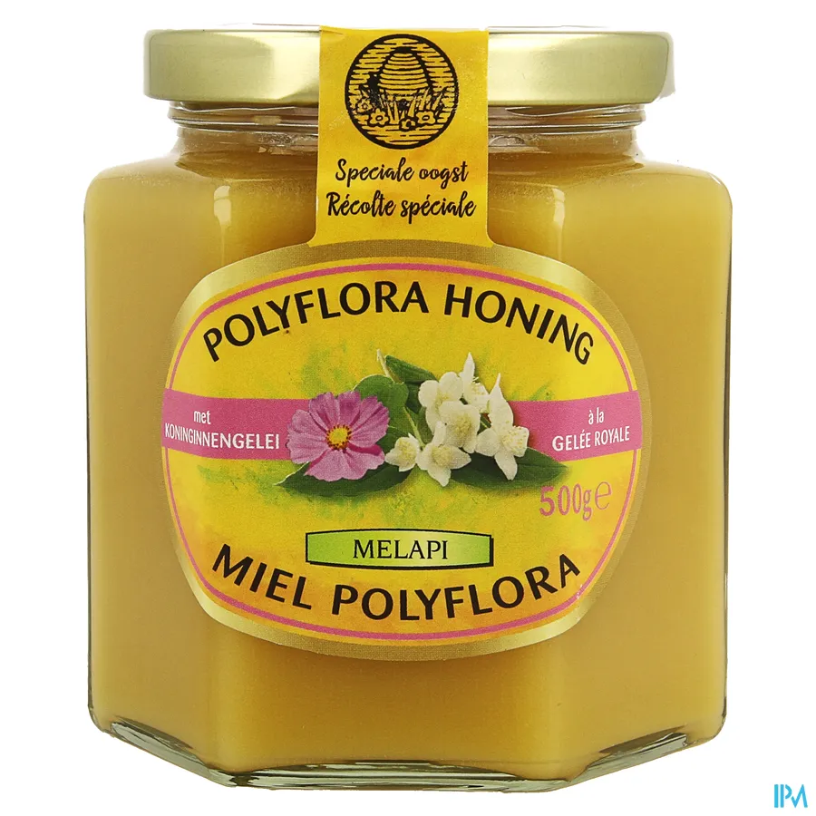 packshot van Melapi Polyflora Honing met Koninginnengelei 500 g