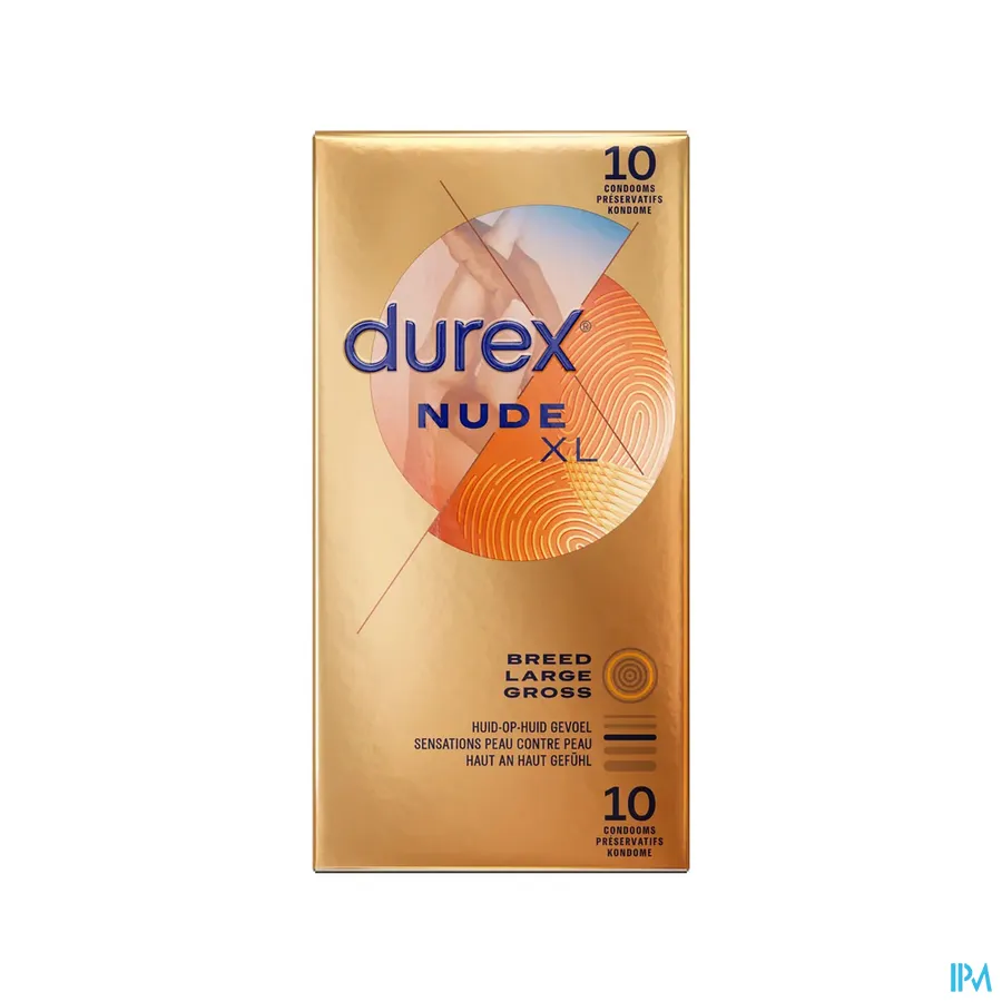 packshot van Durex Nude -Extra Large- voor Huid-op-Huid Gevoel 10 Extra Dunne Condooms
