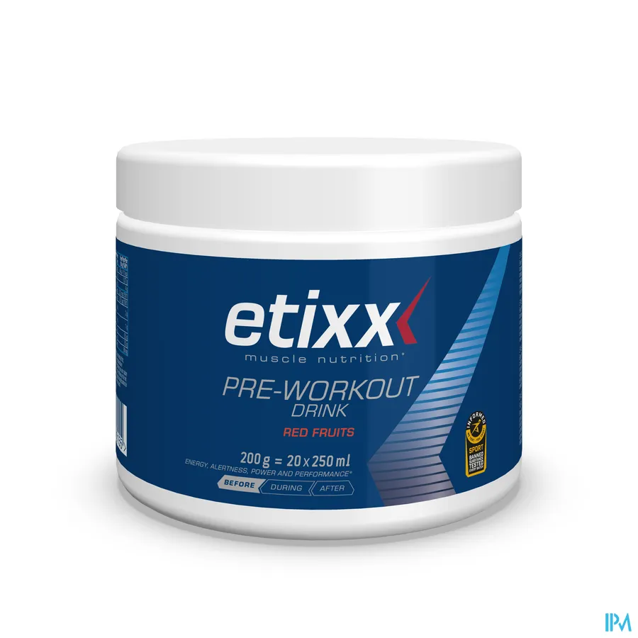 packshot van Etixx Pre-Workout drink Red Fruits 200 g