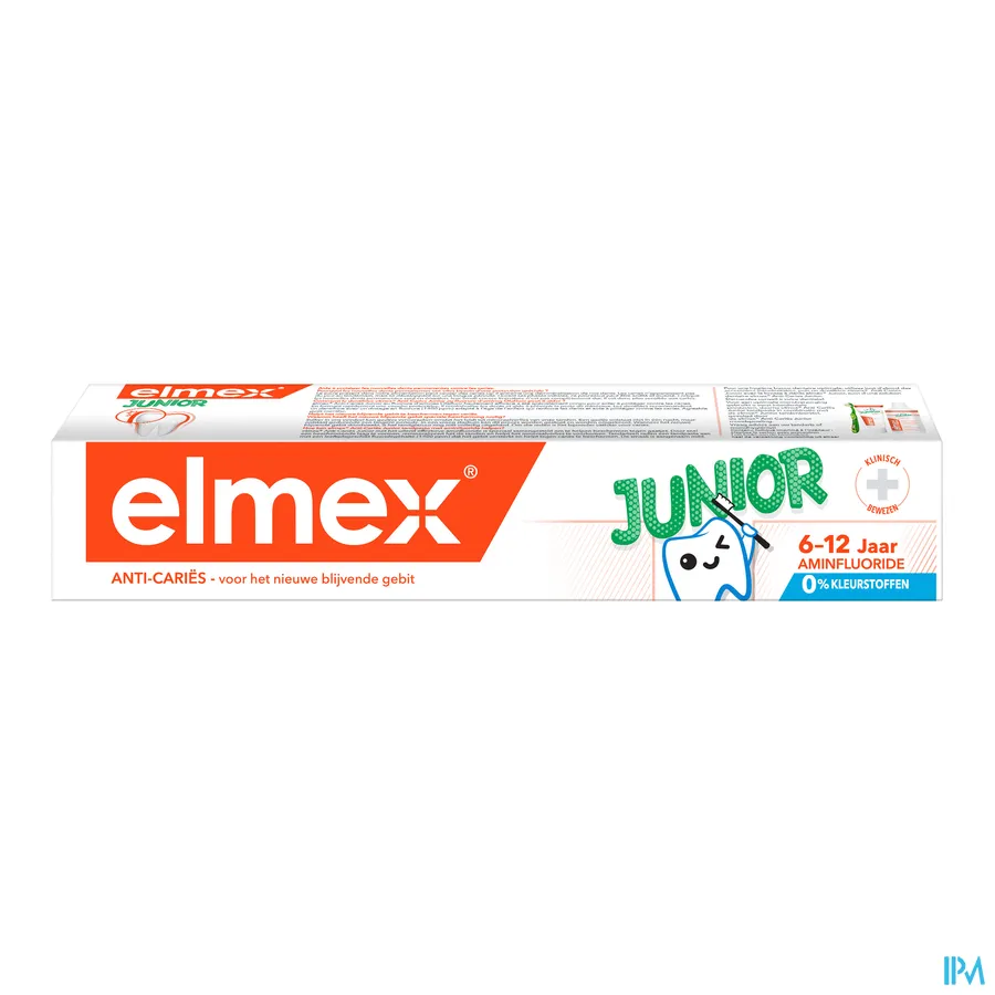 packshot van Elmex Junior Tandpasta met Aminefluoride voor Kinderen van 6-12 Jaar 75 ml