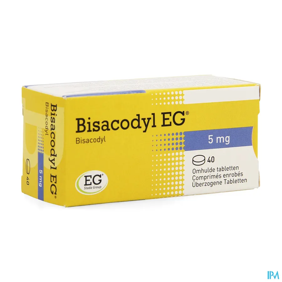 packshot van Bisacodyl EG 5Mg Omhulde Tabl 40 X 5Mg