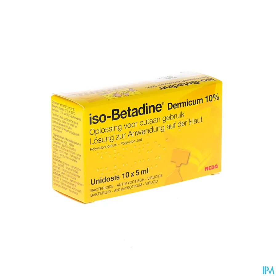 packshot van Iso-Betadine Unidose 10 x 5ml unidosis