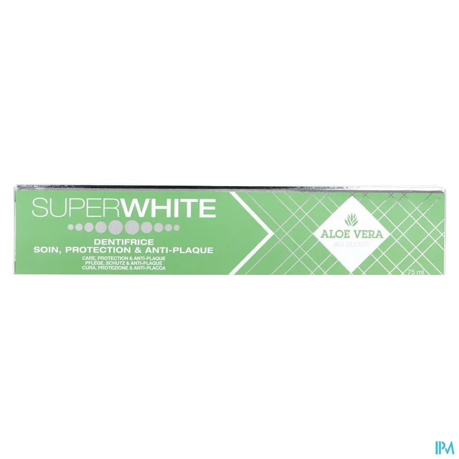 packshot van Superwhite Tandpasta Aloë Vera 75 ml