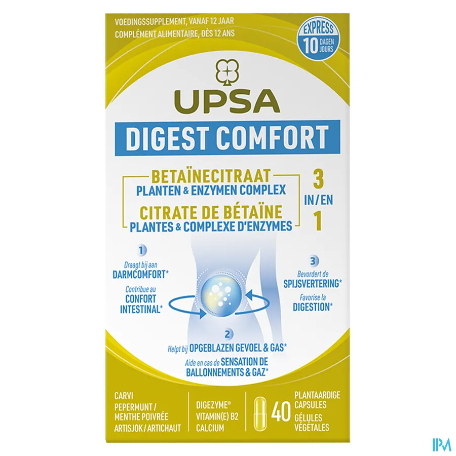 packshot van UPSA Digest Comfort 40 capsules