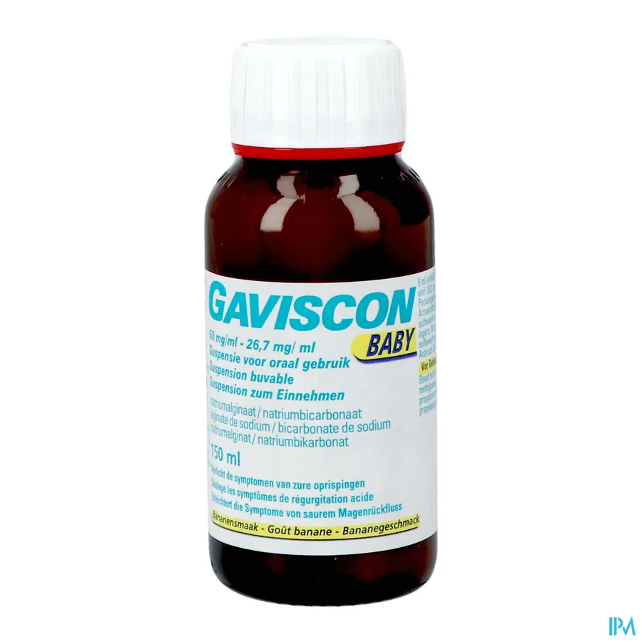 productshot van Gaviscon Baby Anti-Reflux Geneesmiddel voor Verlichting van Symptomen van Zure Oprispingen 150 ml