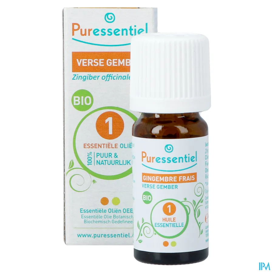packshot van Puressentiel Bio Essentiële Olie van Verse Gember 5 ml