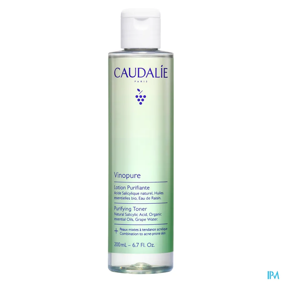 productshot van Caudalie Vinopure Zuiverende Lotion voor een Perfecte Huid Flacon 200 ml
