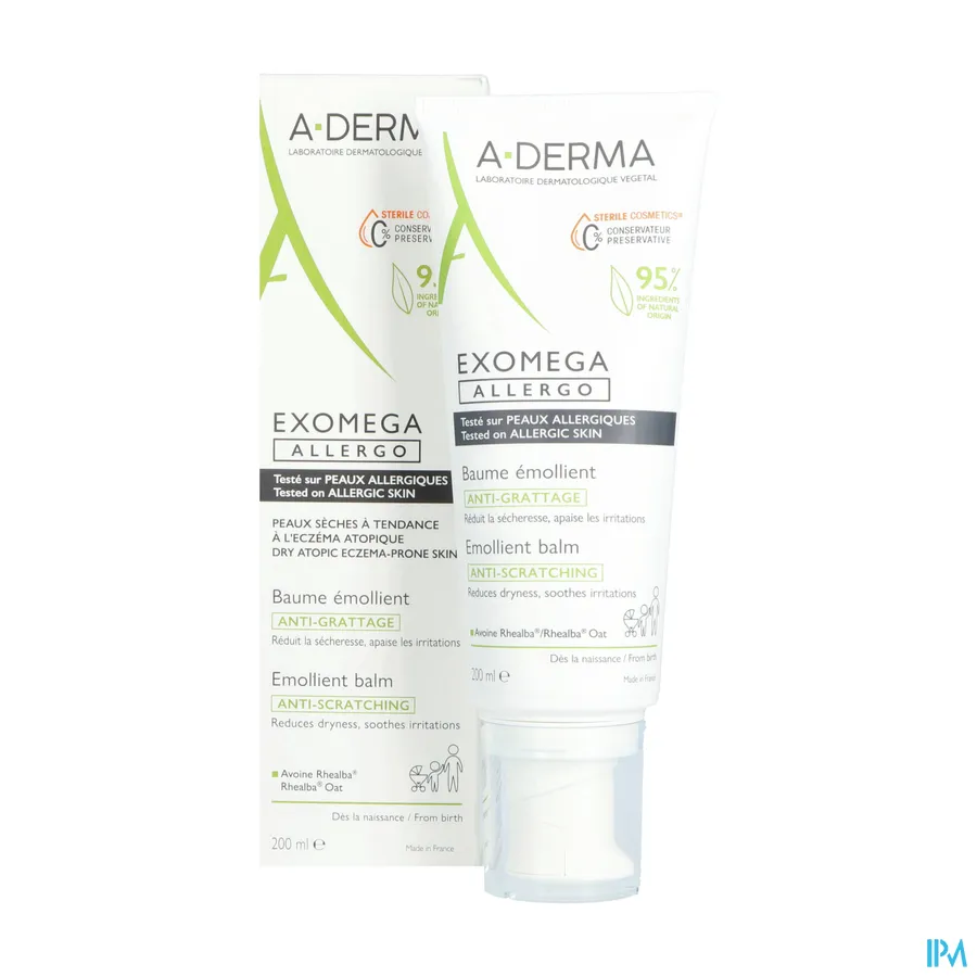 productshot van A-Derma Exomega Allergo Emolliërende Balsem 200 ml