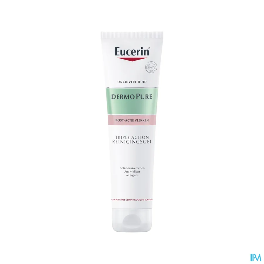 packshot van Eucerin Dermopure Triple Action Reiniging Gel 150 ml