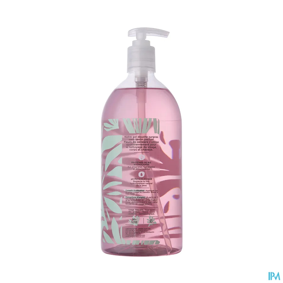 packshot van Cosm'ethik Douchegel Bio Kersenbloesem Pompfles 1l