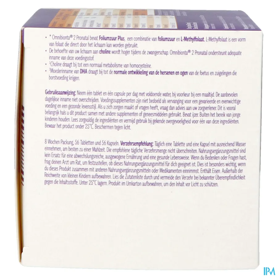 packshot van Omnibionta Pronatal 2 56 tabletten + 56 capsules