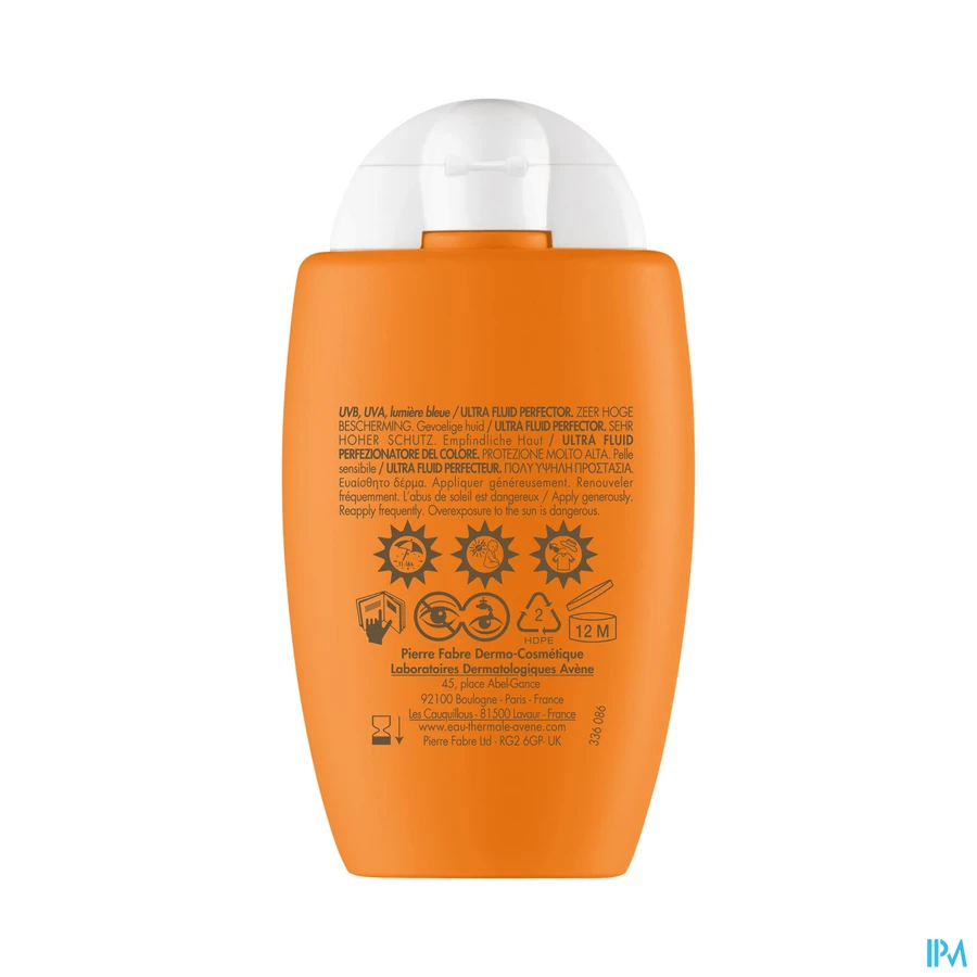 productshot van Avène Ultra Fluid Perfector SPF 50+ 50 ml